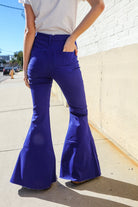 All You Need Sapphire High Waist Flare Leg Denim Jeans - Charming Charlie