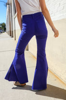 All You Need Sapphire High Waist Flare Leg Denim Jeans - Charming Charlie