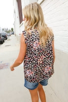 Dazzle In Black Leopard Print Frill Notch Neck Top - Charming Charlie
