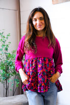 Fuchsia Fizz Drop Shoulder Babydoll Blouse - Charming Charlie