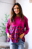 Fuchsia Fizz Drop Shoulder Babydoll Blouse - Charming Charlie