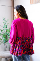 Fuchsia Fizz Drop Shoulder Babydoll Blouse - Charming Charlie