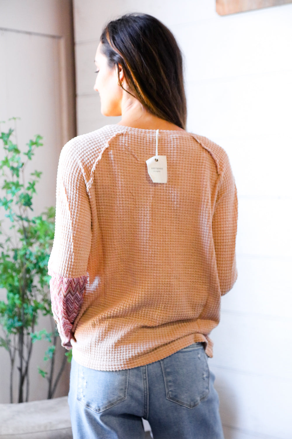 Zigzag Charm Blush Thermal Long Sleeve - Charming Charlie