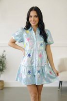 Nova Night Out Tiered Bubble Sleeve T Shirt Dress - Charming Charlie