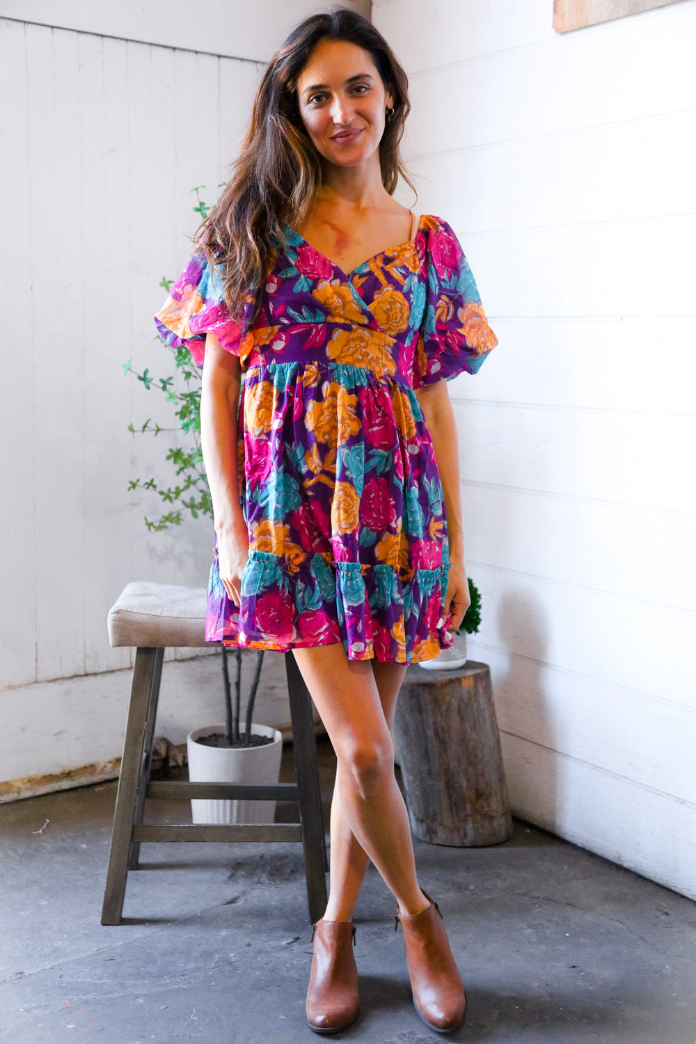 Rosewood Romance Banded Surplice Dress - Charming Charlie