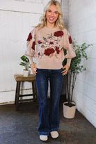 Scarlet Petals Bubble Sleeve Sweater - Charming Charlie