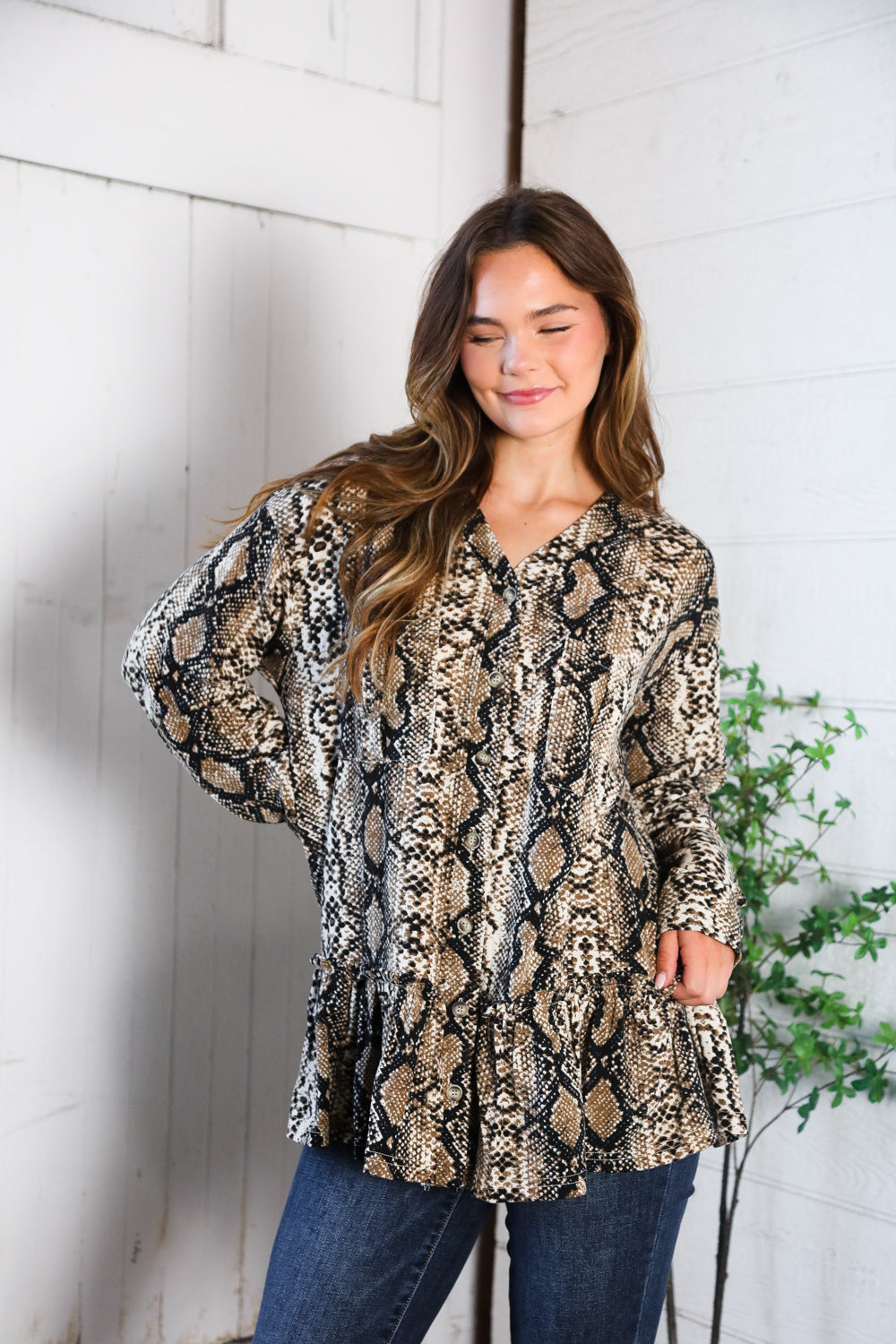 Follow Your Instincts Button Down Blouse - Charming Charlie