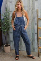 Weekend Ready Cotton Denim Baggy Leg Bib Overall Jumper - Charming Charlie