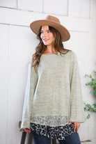 For the Love of Lace Leopard Trim Sweater - Charming Charlie