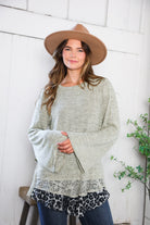 For the Love of Lace Leopard Trim Sweater - Charming Charlie