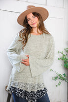 For the Love of Lace Leopard Trim Sweater - Charming Charlie