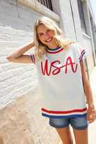 Holiday Ready Red/White & Blue USA Embroidery Dolman Top - Charming Charlie