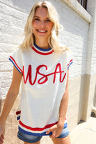 Holiday Ready Red/White & Blue USA Embroidery Dolman Top - Charming Charlie