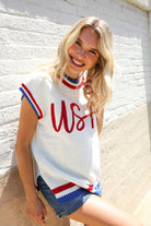 Holiday Ready Red/White & Blue USA Embroidery Dolman Top - Charming Charlie