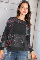 Lazy Daisies Charcoal Pullover - Charming Charlie