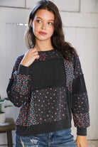 Lazy Daisies Charcoal Pullover - Charming Charlie