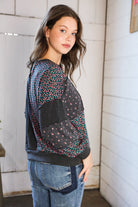 Lazy Daisies Charcoal Pullover - Charming Charlie