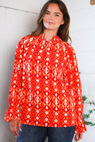 Red Hot Ruffles Woven Blouse - Charming Charlie