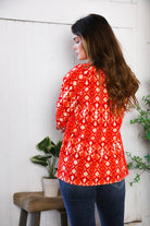 Red Hot Ruffles Woven Blouse - Charming Charlie