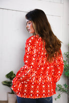 Red Hot Ruffles Woven Blouse - Charming Charlie