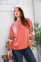 Wanderlust Patchwork Long Sleeve Top - Charming Charlie