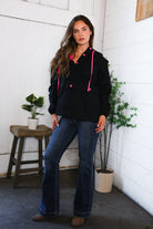 Glow Up Pink and Black Hooded Jacket - Charming Charlie