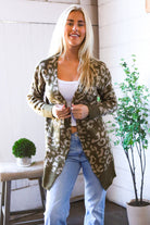 Lounging in Leopard Olive Cardigan - Charming Charlie