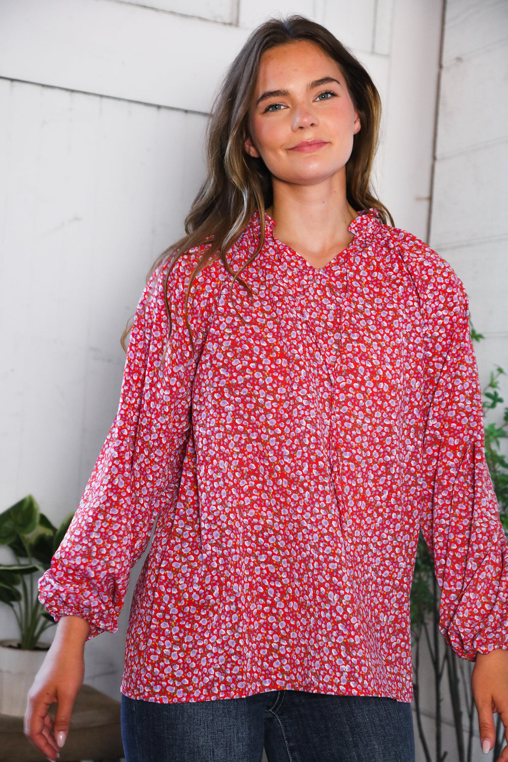 Poppy Daydream Floral Woven Blouse - Charming Charlie