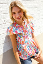 Perfect Find Ivory Floral Leaf Print Short Sleeve Babydoll Top - Charming Charlie