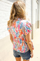 Perfect Find Ivory Floral Leaf Print Short Sleeve Babydoll Top - Charming Charlie