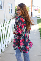 The Perfect Find Black Multicolor Floral Crochet V Neck Top - Charming Charlie