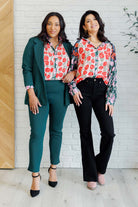Presupposed Ideas Mixed Print Button Up Blouse - Charming Charlie