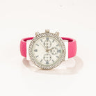 Bubble Pink Cuff Watch With Crystal Accents - Charming Charlie