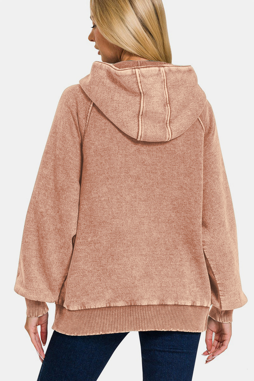 Zenana Acid Wash Fleece Kangaroo Hoodie – Charming Charlie