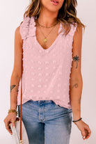Full Size Swiss Dot V-Neck Tank - Charming Charlie