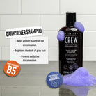 American Crew Men's Shampoo, Daily Silver, Removes Brassy Tones, Naturally Derived, Vegan Formula, 8.4 Fl Oz - Charming Charlie
