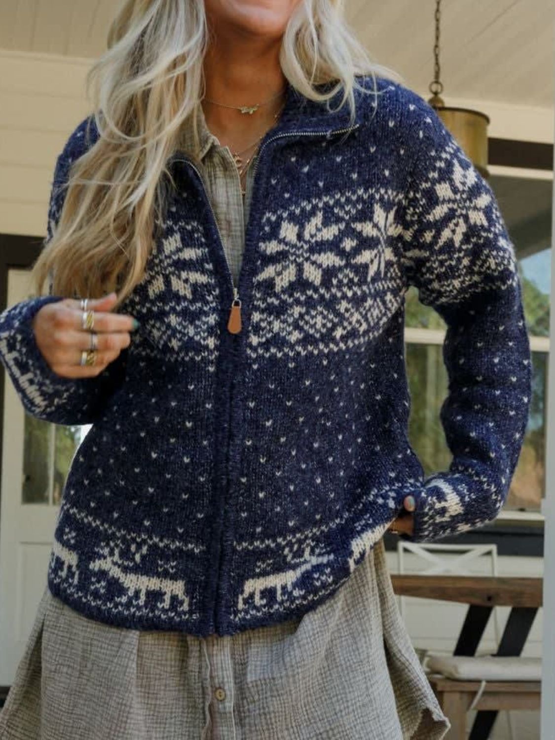 Zip Up Long Sleeve Cardigan - Charming Charlie