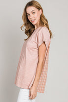 Cotton Bleu by Nu Label Plaid Short Sleeve T-Shirt - Charming Charlie