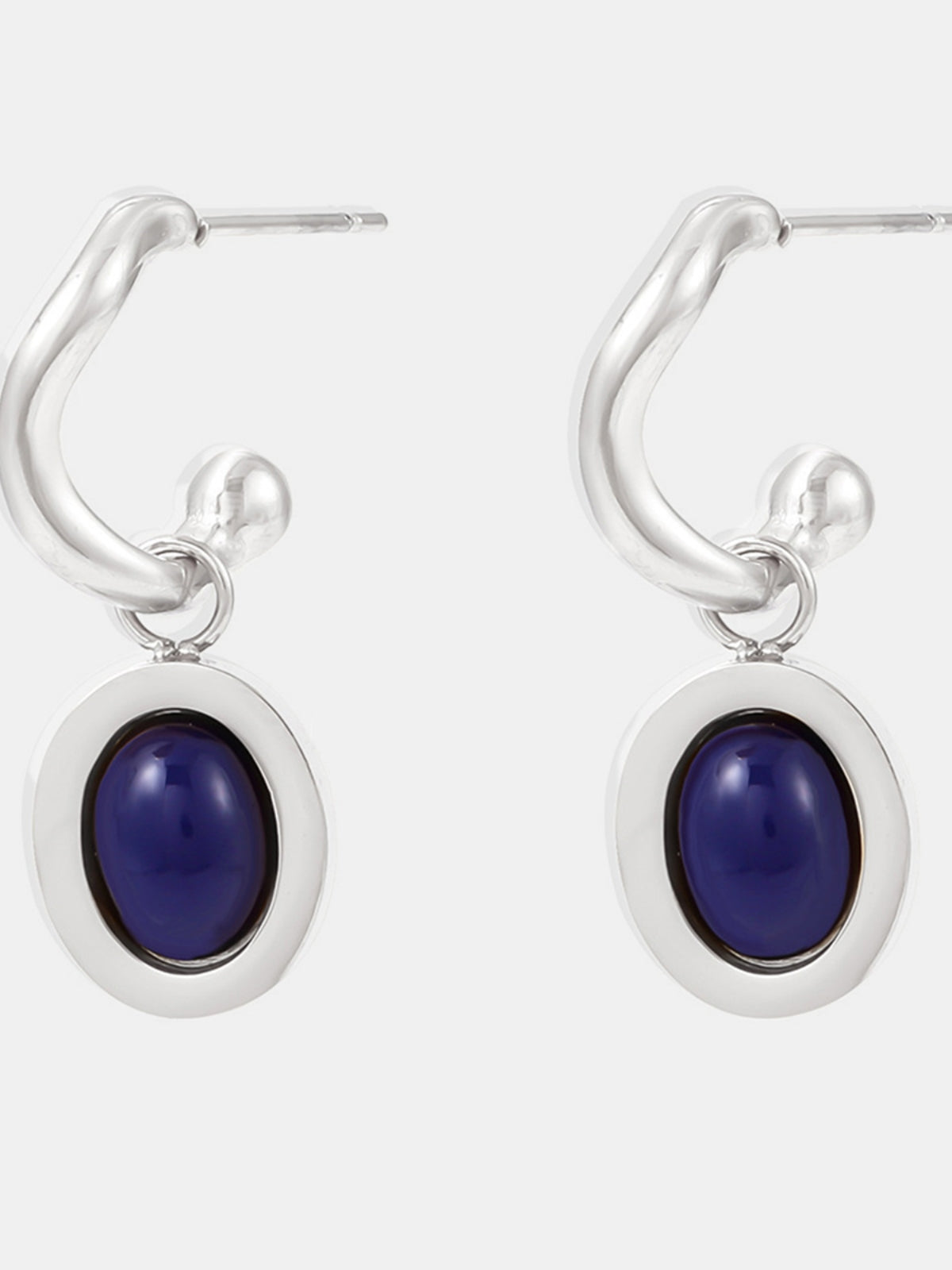 Stainless Steel Oval Drop Earrings - Charming Charlie