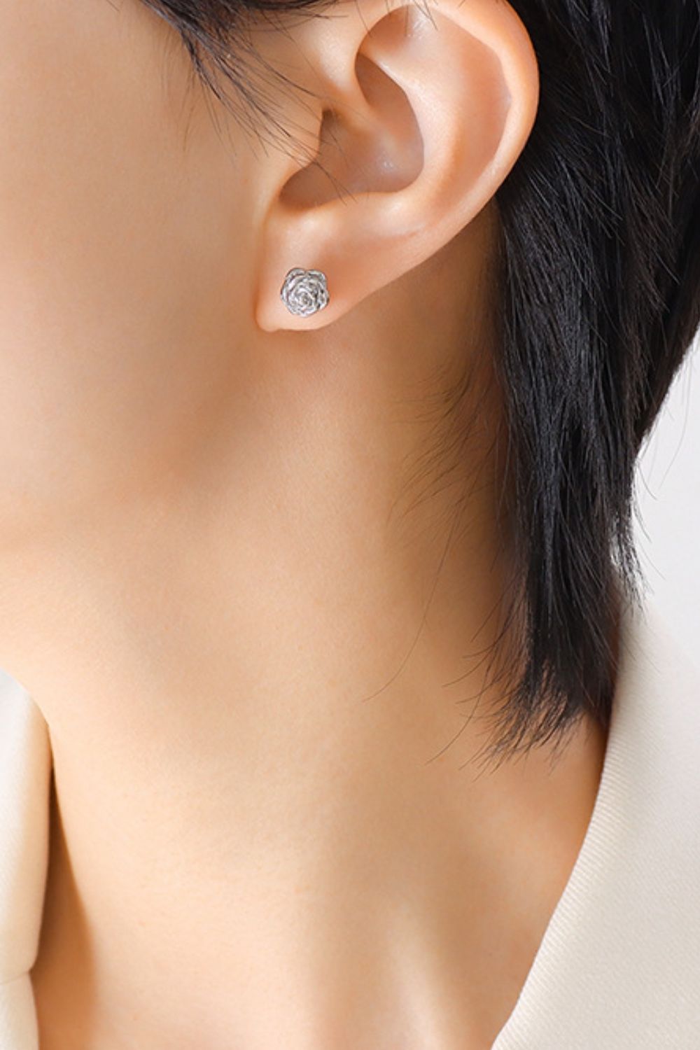 Titanium Steel Flower Stud Earrings - Charming Charlie