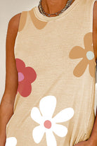 Pocketed Printed Round Neck Tank Dress - Charming Charlie