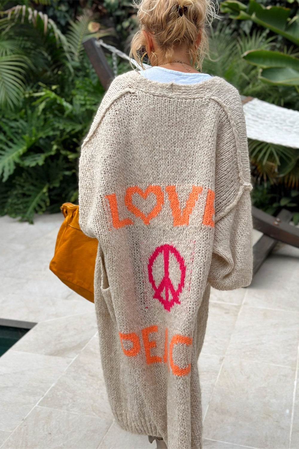 Letter Dropped Shoulder Long Sleeve Cardigan – Charming Charlie