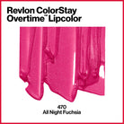 Revlon Liquid Lipstick with Clear Lip Gloss, ColorStay Overtime Lipcolor, Dual Ended with Vitamin E, 470 All Night Fuchsia, 0.07 Fl Oz - Charming Charlie