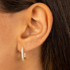  Pavé Oval Huggie Earring - Adina's Jewels