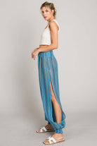 Cotton Bleu by Nu Label Striped Smocked Cover Up Pants - Charming Charlie