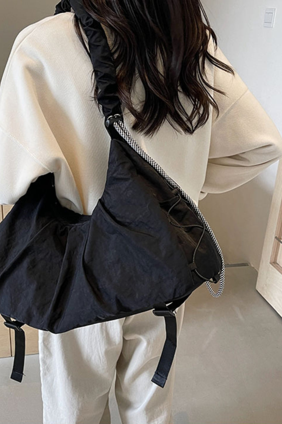Drawstring Strap Ruched Crossbody Bag – Charming Charlie