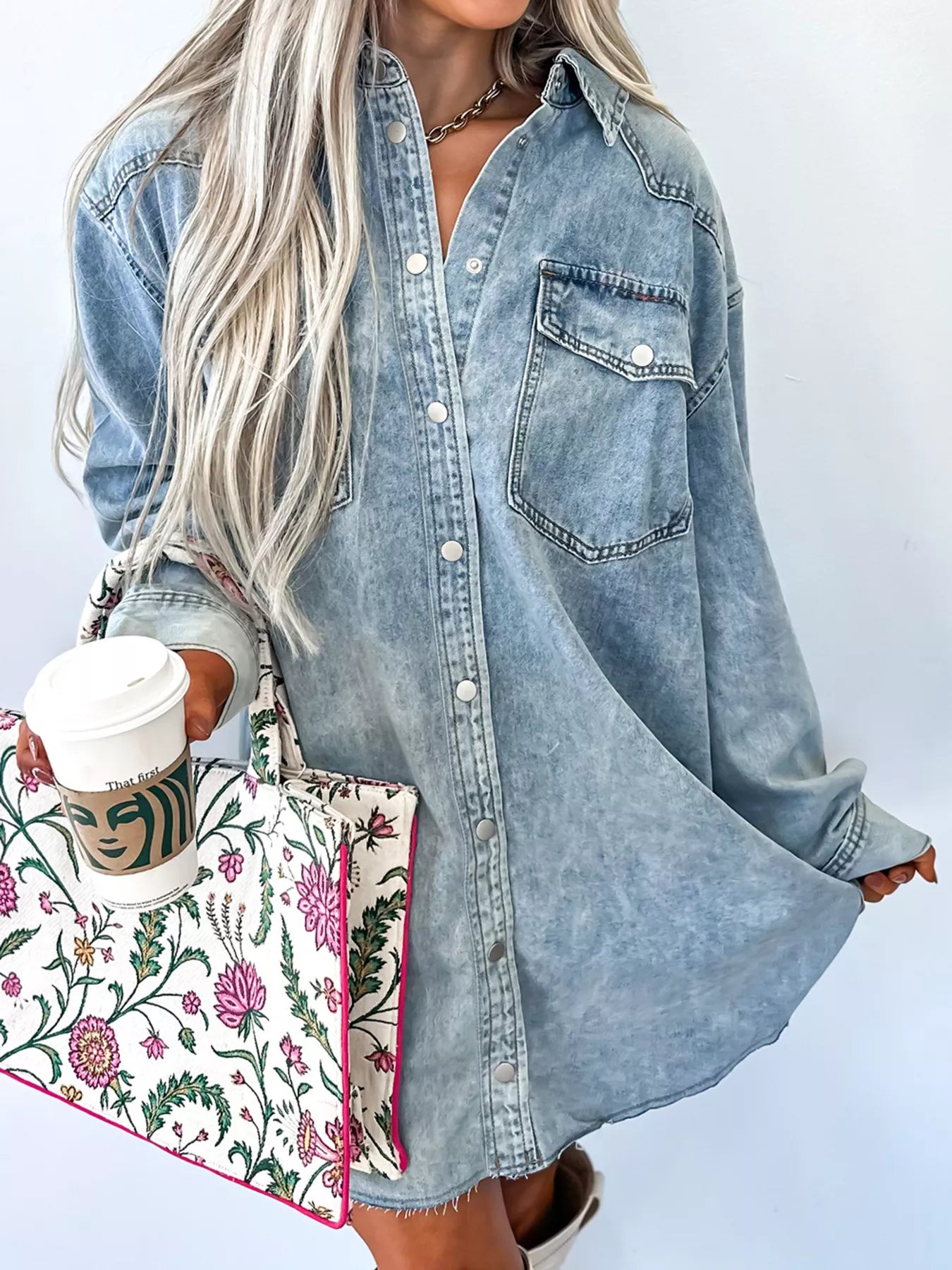 Chest Pocket Raw Hem Denim Loose Shirt Dress Charming Charlie Chest Pocket Raw Hem Denim Loose Shirt Dress Charming Charlie