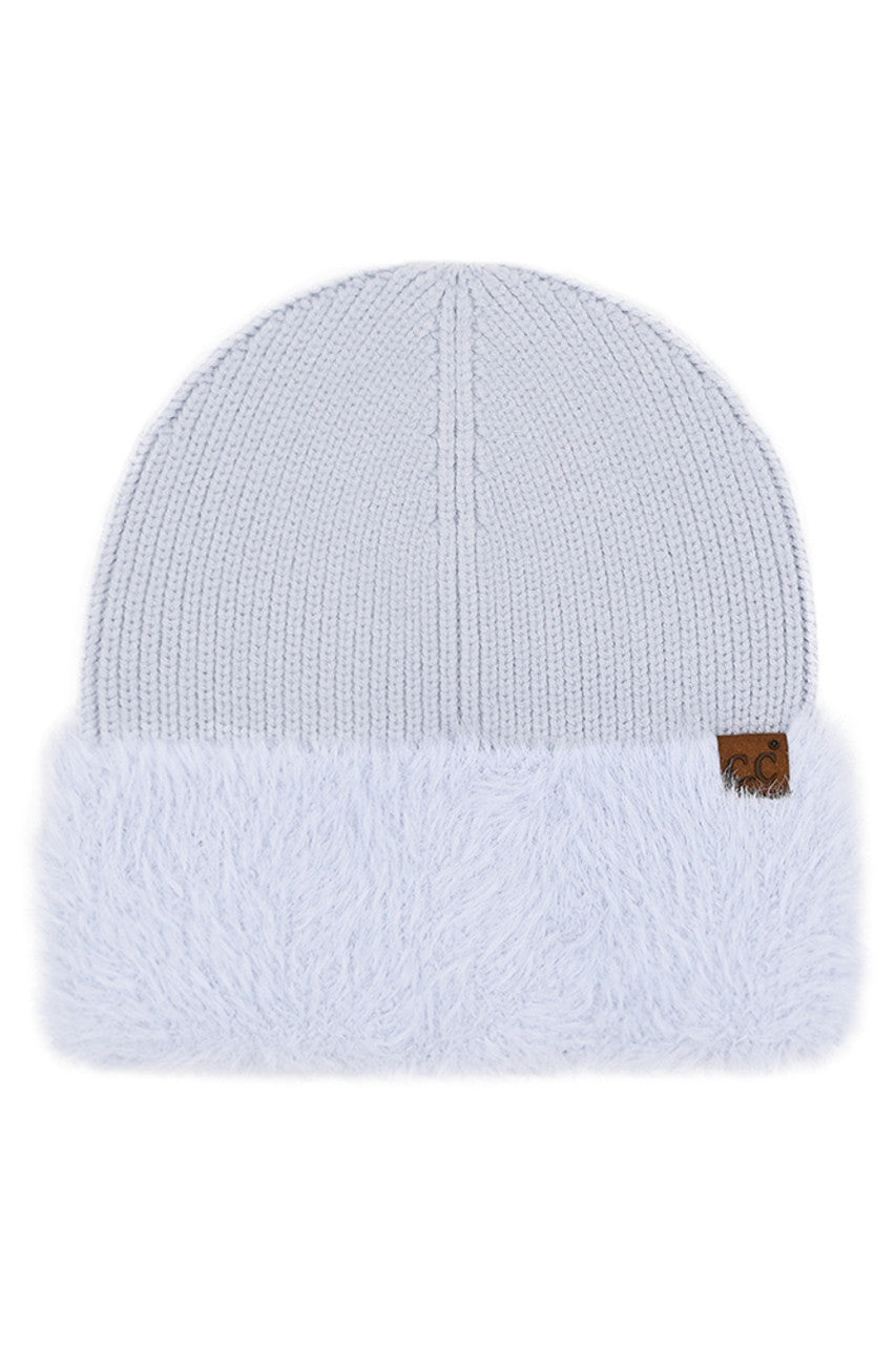 Blue C.C Fur Cuff Beanie