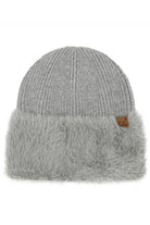 Gray C.C Fur Cuff Beanie