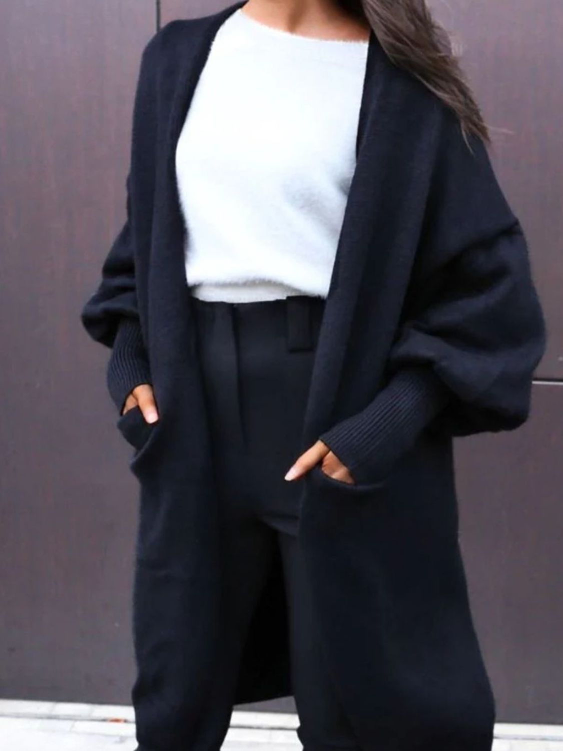 Open Front Dropped Shoulder Cardigan - Charming Charlie